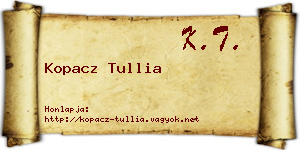 Kopacz Tullia névjegykártya
